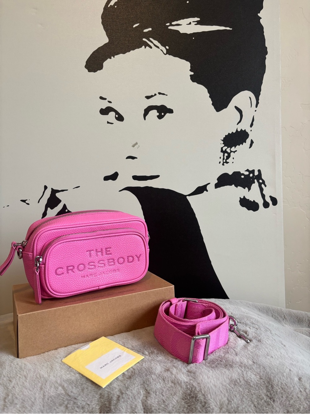 Marc Jacobs Pink Leather 'The Crossbody' Small Camera Bag